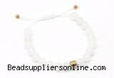 CGB9460 8mm, 10mm white jade & drum hematite adjustable bracelets