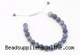 CGB9466 8mm, 10mm blue spot stone & drum hematite adjustable bracelets