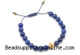 CGB9467 8mm, 10mm lapis lazuli & cross hematite adjustable bracelets