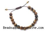 CGB9500 8mm, 10mm yellow tiger eye & rondelle hematite adjustable bracelets