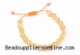 CGB9514 8mm, 10mm citrine & round hematite adjustable bracelets