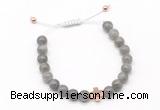 CGB9519 8mm, 10mm labradorite & cross hematite adjustable bracelets