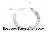 CGB9532 8mm, 10mm matte amazonite & cross hematite adjustable bracelets