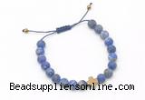 CGB9550 8mm, 10mm matte lapis lazuli & cross hematite adjustable bracelets