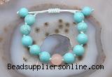 CGB9601 12mm round blue howlite & rose quartz adjustable bracelets