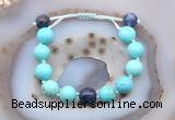 CGB9621 12mm round blue howlite & sodalite adjustable bracelets