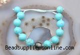 CGB9625 12mm round blue howlite & eagle eye jasper adjustable bracelets