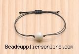 CGB9921 Fashion 12mm white fossil jasper adjustable bracelet jewelry