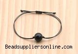 CGB9948 Fashion 12mm black obsidian adjustable bracelet jewelry