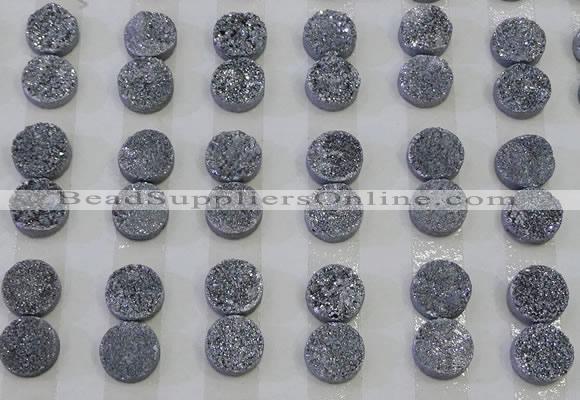 CGC108 12mm flat round druzy quartz cabochons wholesale