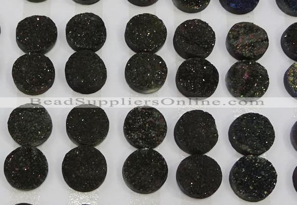 CGC125 16mm flat round druzy quartz cabochons wholesale