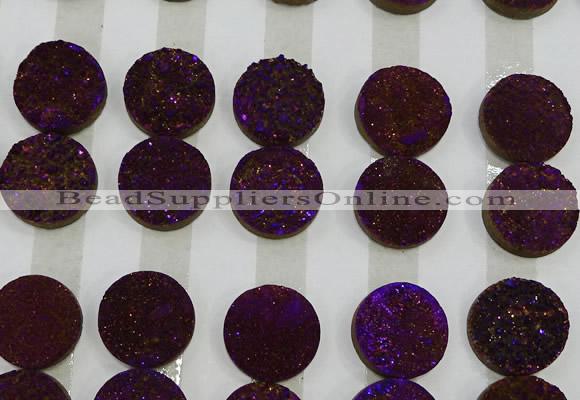 CGC133 18mm flat round druzy quartz cabochons wholesale