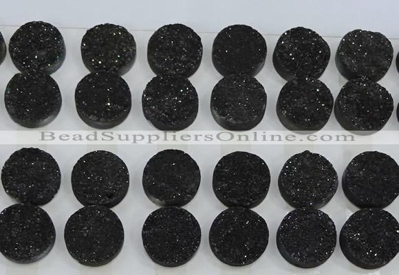 CGC135 18mm flat round druzy quartz cabochons wholesale