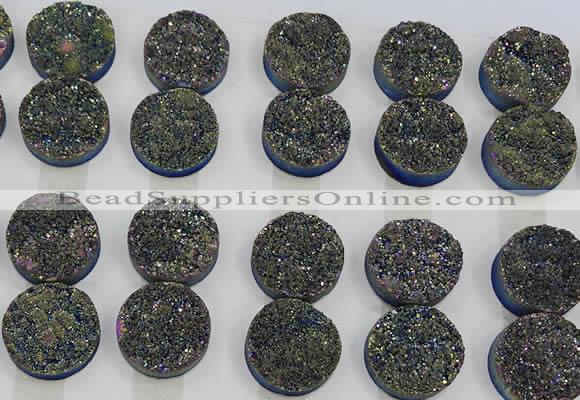 CGC140 20mm flat round druzy quartz cabochons wholesale