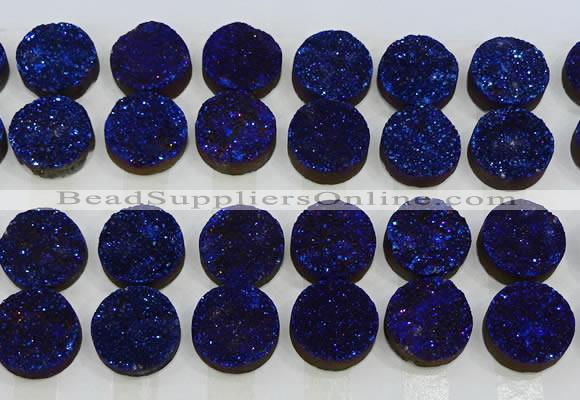 CGC142 20mm flat round druzy quartz cabochons wholesale