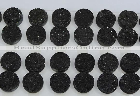 CGC143 20mm flat round druzy quartz cabochons wholesale