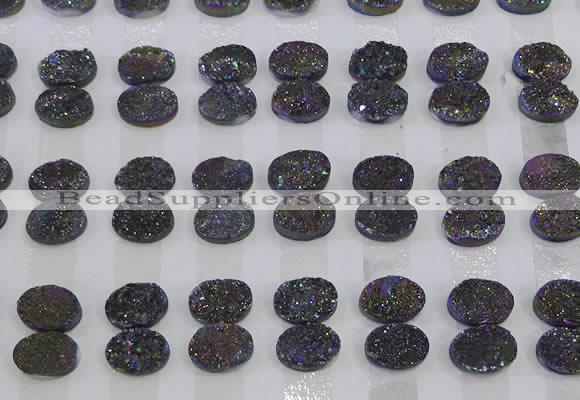 CGC154 8*10mm oval druzy quartz cabochons wholesale