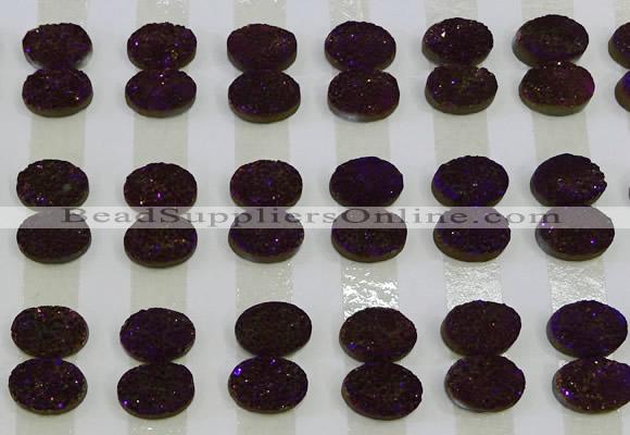 CGC155 8*10mm oval druzy quartz cabochons wholesale