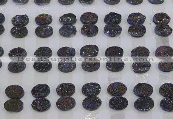 CGC163 10*14mm oval druzy quartz cabochons wholesale