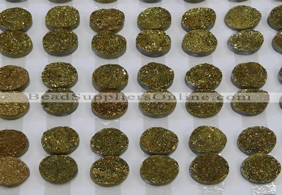 CGC167 10*14mm oval druzy quartz cabochons wholesale