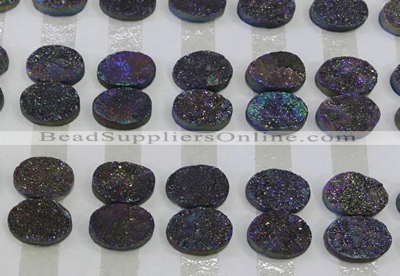 CGC186 13*18mm oval druzy quartz cabochons wholesale