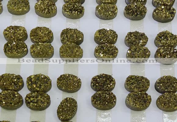 CGC197 15*20mm oval druzy quartz cabochons wholesale