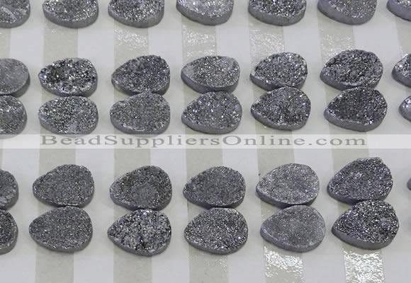 CGC256 13*18mm flat teardrop druzy quartz cabochons wholesale