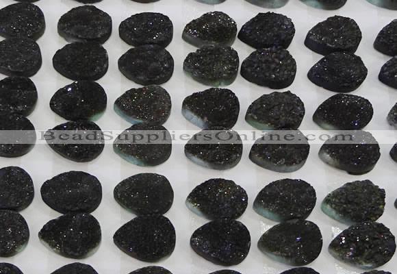 CGC257 13*18mm flat teardrop druzy quartz cabochons wholesale