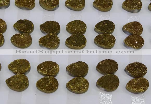 CGC258 13*18mm flat teardrop druzy quartz cabochons wholesale