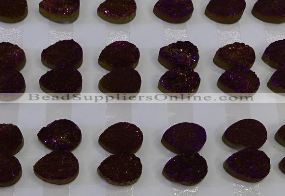 CGC262 15*20mm flat teardrop druzy quartz cabochons wholesale