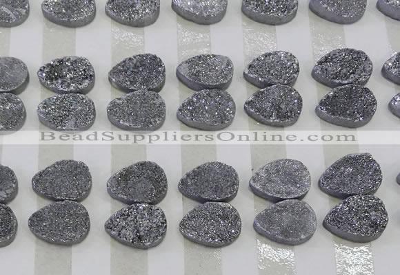 CGC266 15*20mm flat teardrop druzy quartz cabochons wholesale