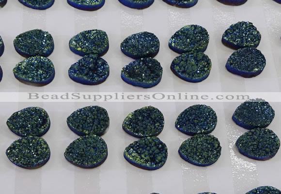 CGC269 15*20mm flat teardrop druzy quartz cabochons wholesale