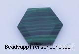 CGC42 25mm hexagon natural malachite gemstone cabochons