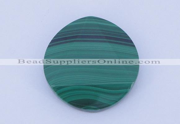 CGC44 24mm faceted coin natural malachite gemstone cabochons