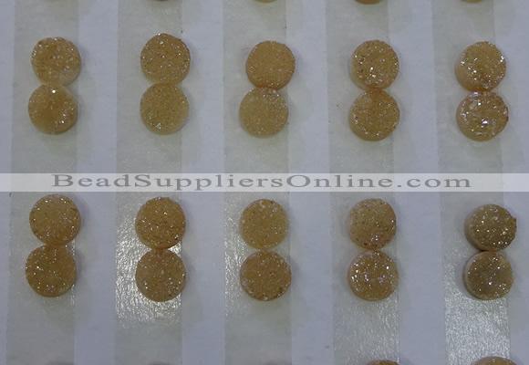 CGC80 8mm flat round druzy quartz cabochons wholesale