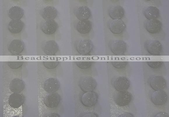 CGC83 8mm flat round druzy quartz cabochons wholesale