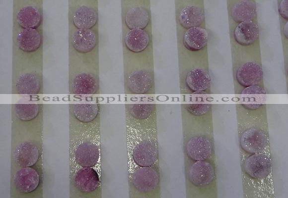 CGC85 8mm flat round druzy quartz cabochons wholesale