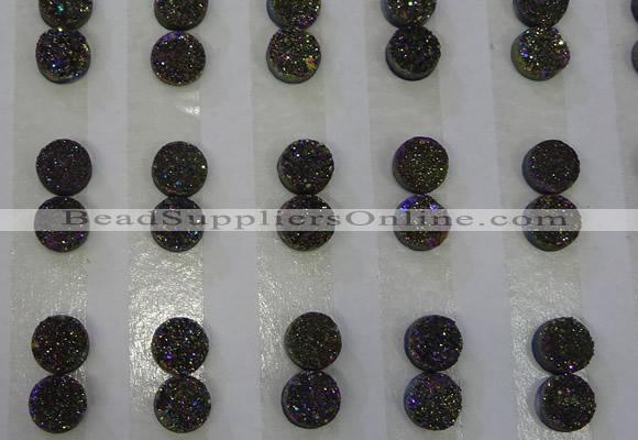 CGC86 8mm flat round druzy quartz cabochons wholesale