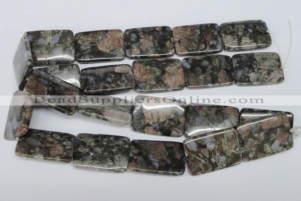 CGE05 15.5 inches 25*35mm rectangle glaucophane gemstone beads