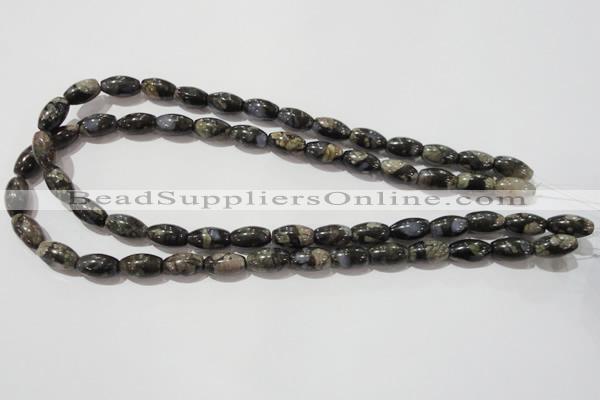 CGE115 15.5 inches 8*14mm rice glaucophane gemstone beads