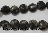 CGE122 15.5 inches 10mm flat round glaucophane gemstone beads