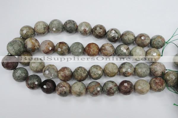 CGG18 15.5 inches 18mm faceted round ghost gemstone beads wholesale