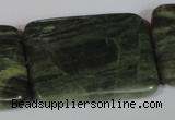 CGH32 15.5 inches 30*40mm rectangle green hair stone beads