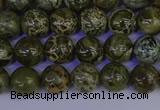 CGJ351 15.5 inches 6mm round green bee jasper beads wholesale