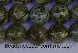 CGJ354 15.5 inches 12mm round green bee jasper beads wholesale