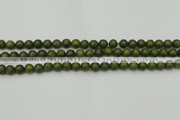 CGJ450 15.5 inches 4mm round green jasper beads wholesale