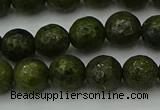 CGJ462 15.5 inches 8mm faceted round green jasper beads wholesale