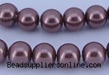 CGL124 10PCS 16 inches 8mm round dyed glass pearl beads wholesale