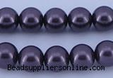 CGL137 5PCS 16 inches 14mm round dyed glass pearl beads wholesale