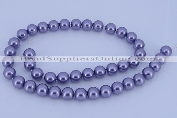 CGL152 10PCS 16 inches 4mm round dyed glass pearl beads wholesale